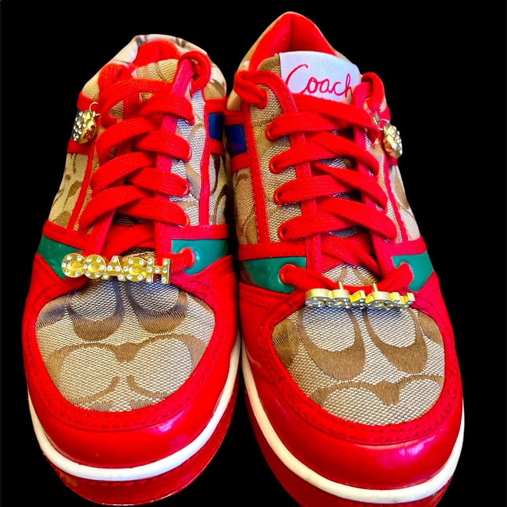 COACH 
RARE Oriana Sneaker/Tennis Shoes with Rhinestones and Charms.